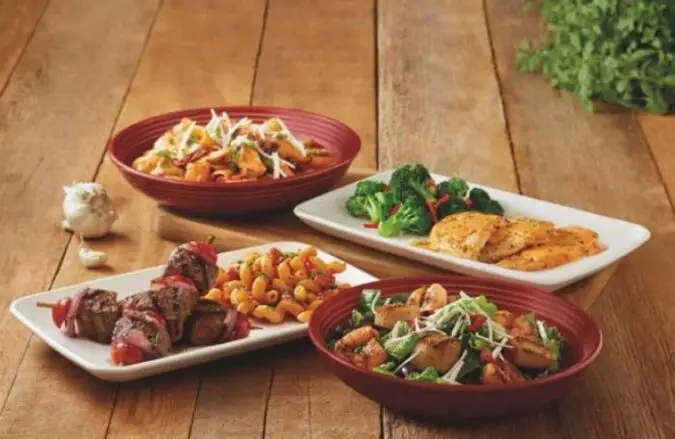 Selection of dishes at Carrabba's Italian Grill