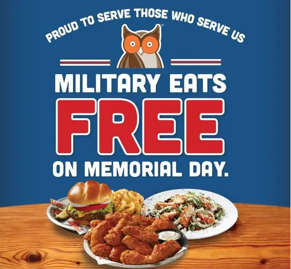 Hooters free memorial Day meal