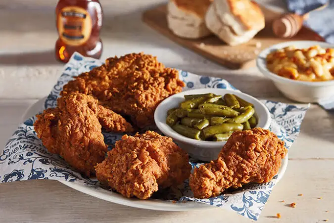 Fried chicken plate at cracker barrel