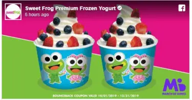 Sweet Frog Buy One Get One Coupon