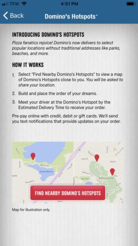 Domino's App - Hotspots Screenshot