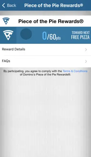 Domino's Mobile App Screenshot