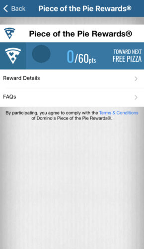 Domino's Mobile App Screenshot