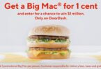 One-cent big mac from mcdonalds and doordash