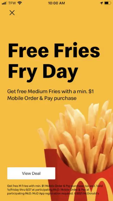 McDonald's Free Fry Day