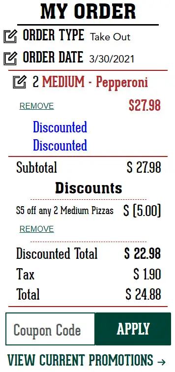 Mountain Mike's Pizza Promo Code