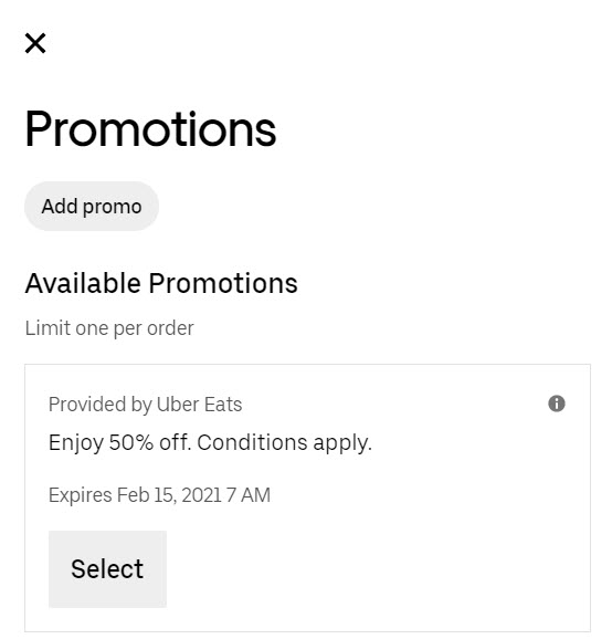 Starbucks Uber Eats Order