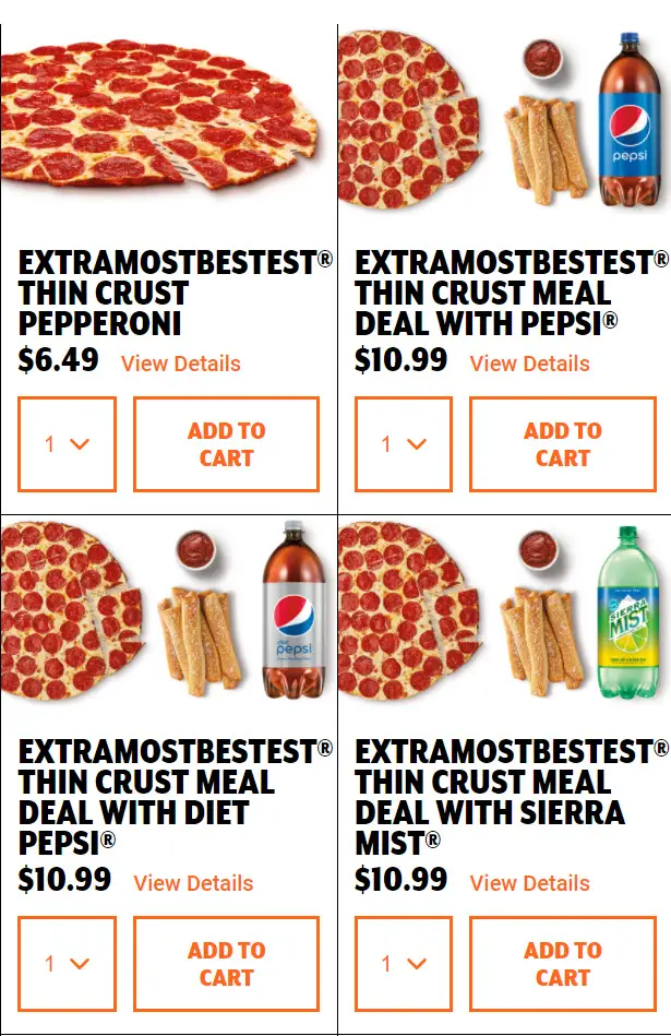 Little Caesars Nutrition Chart