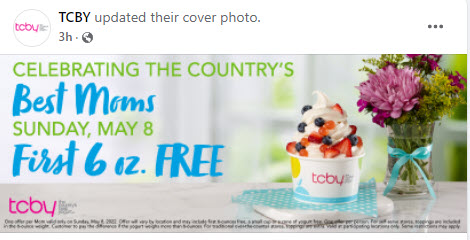 TCBY Mother's Day Offer