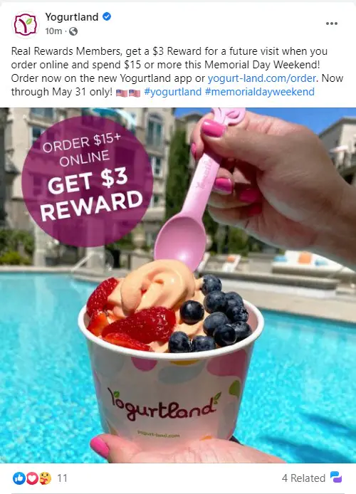 Yogurtland $3 Off Deal
