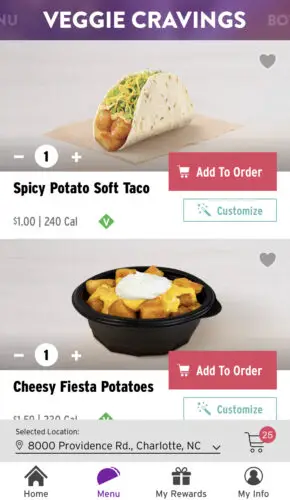 Taco Bell App Screenshot