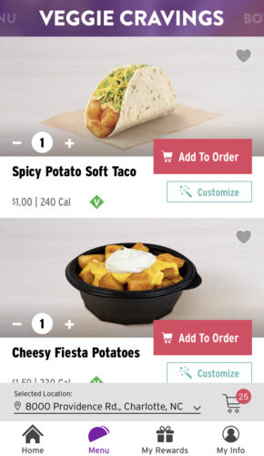 Taco Bell App Screenshot