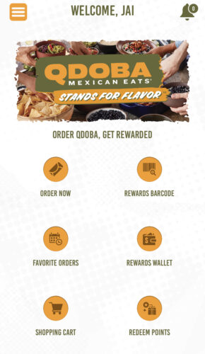 Qdoba Mobile App Screenshot