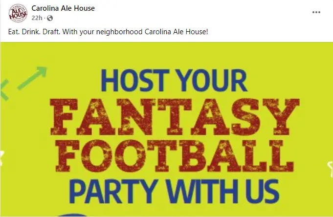 Carolina Ale House Fantasy Football Draft