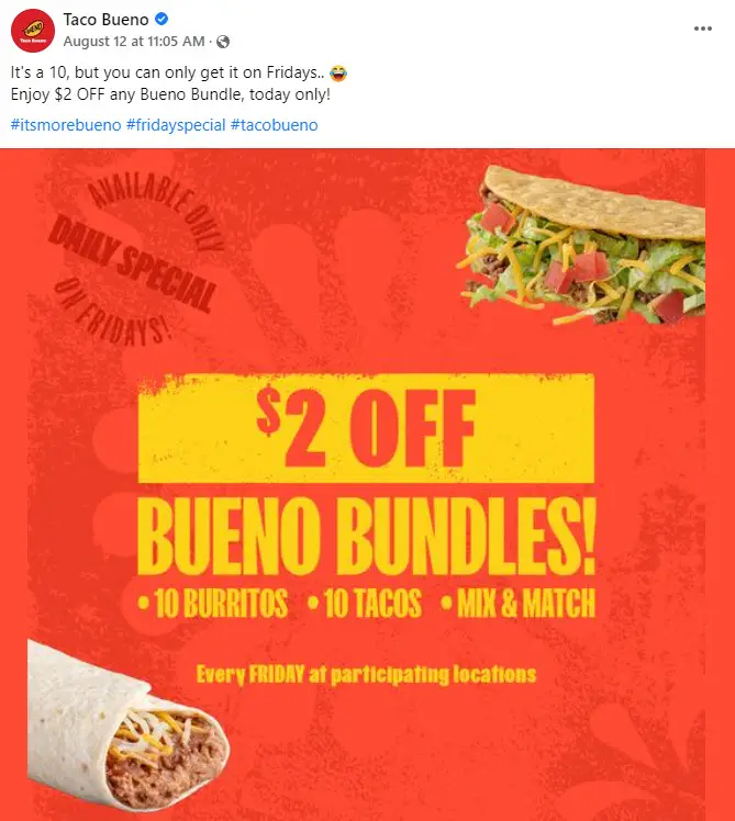 Taco Bueno Friday Deal