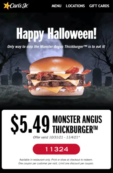 Carls Jr. Thickburger Coupon