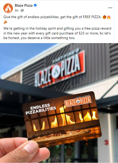 Blaze Pizza Gift Card Deal