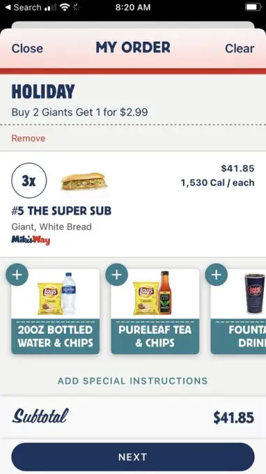 Jersey Mike's Giant Sub Coupon