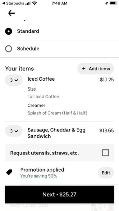 Starbucks 50% Off Promo Code