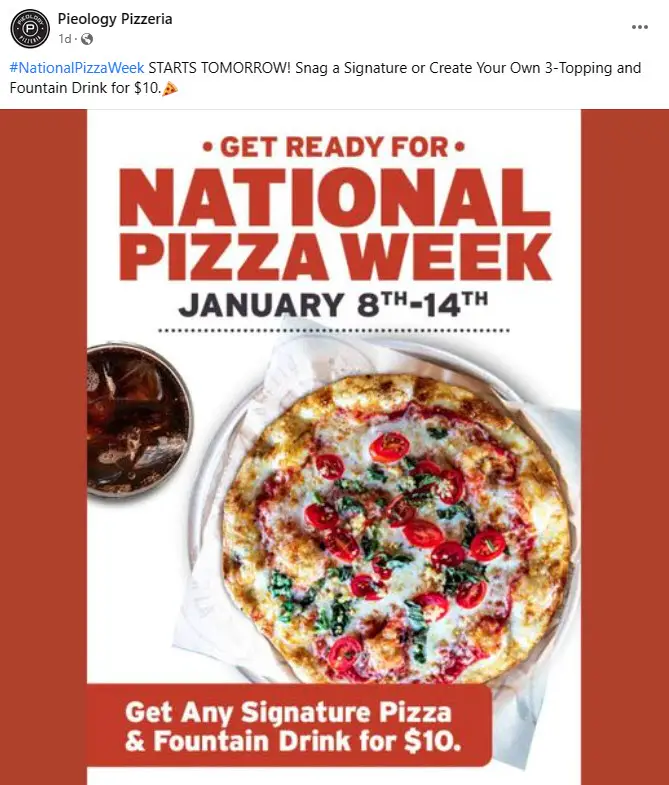 Pieology $10 Meal Deal