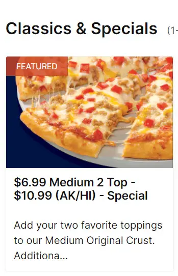 Papa Murphy's $6.99 Pizza Deal