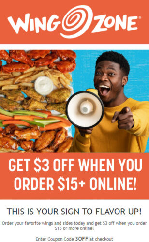 Wing Zone $3 off