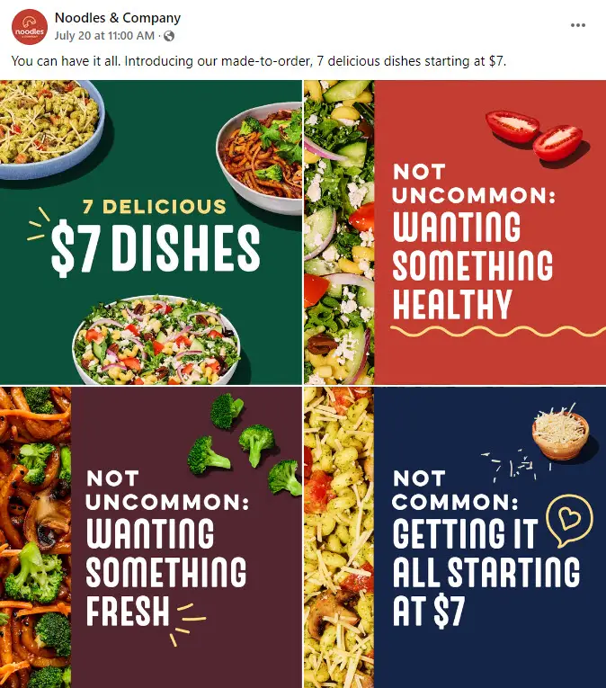 Noodles & Company $7 Entrees