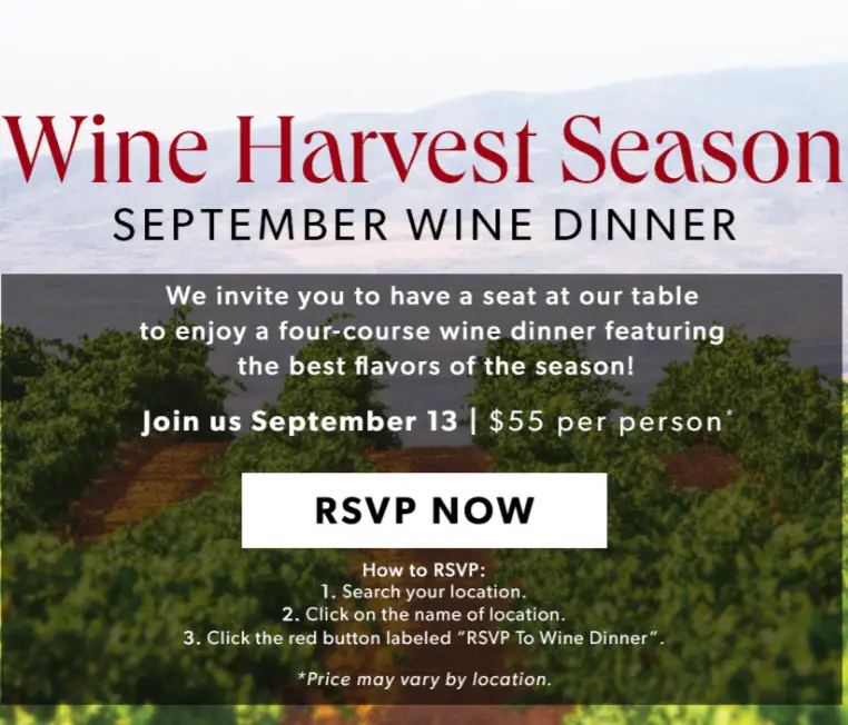 Carrabba's Free Lasagne & 4Course Wine Dinners