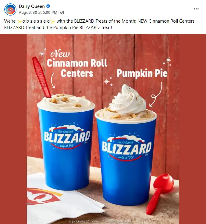 Dairy Queen Blizzard Of the Month