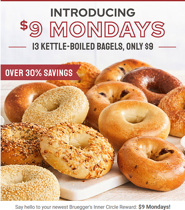 Bruegger's $9 Dozen Monday Special