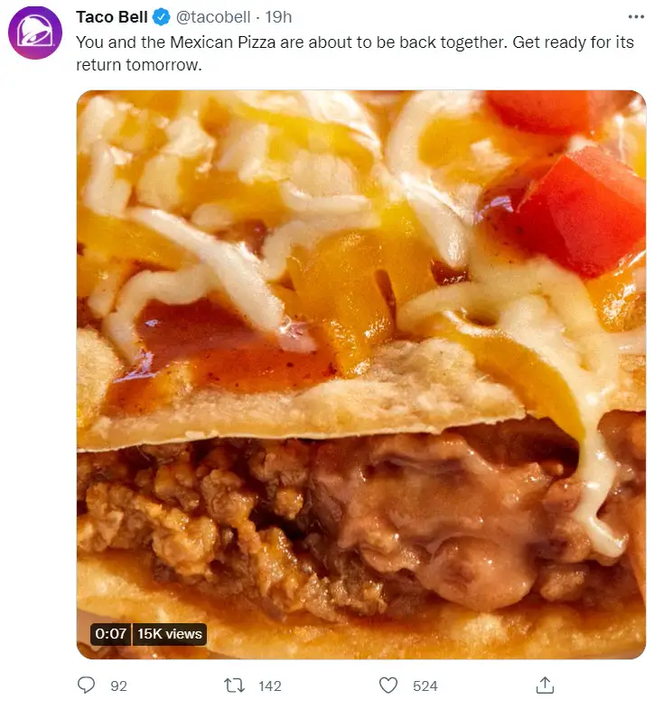 Taco Bell Mexican Pizza