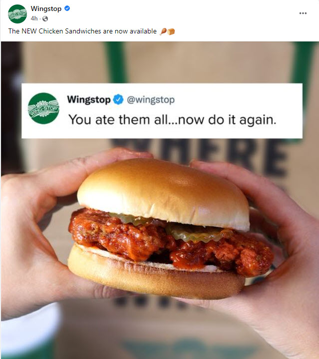 Wingstop Chicken Sandwich