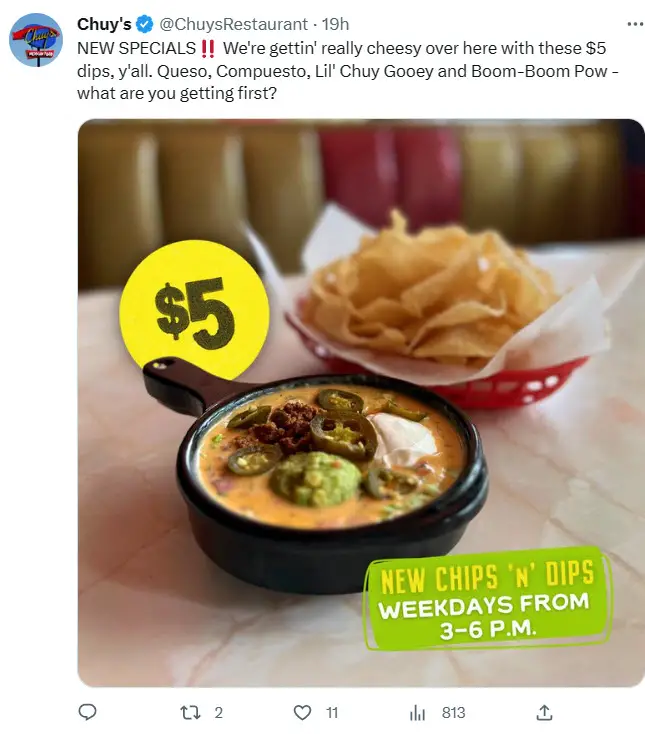 Chuy's $5 Chips N Dips