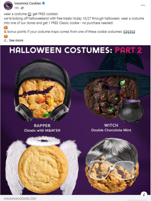 Insomnia Cookies Free Cookies With Costume