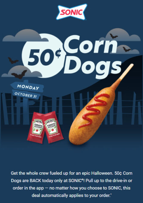 Sonic $0.50 Corn Dogs