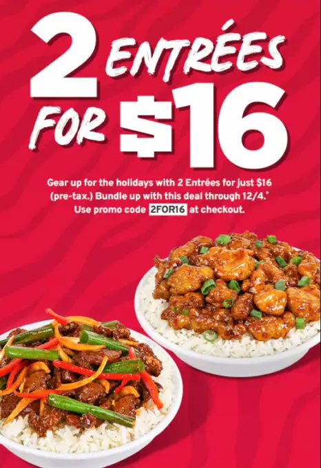 Pei Wei 2 For $16 Deal