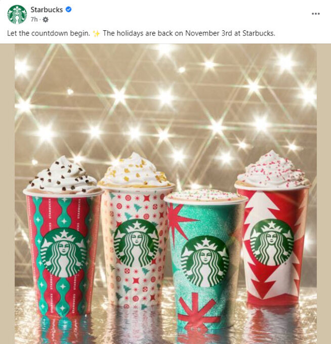 Starbucks Holiday Menu