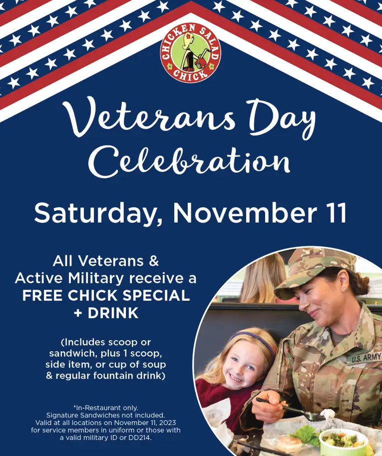 2023 Veterans Day Free Meals and Deals EatDrinkDeals