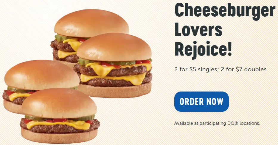 Dairy Queen 2 For $7 Double Cheeseburgers