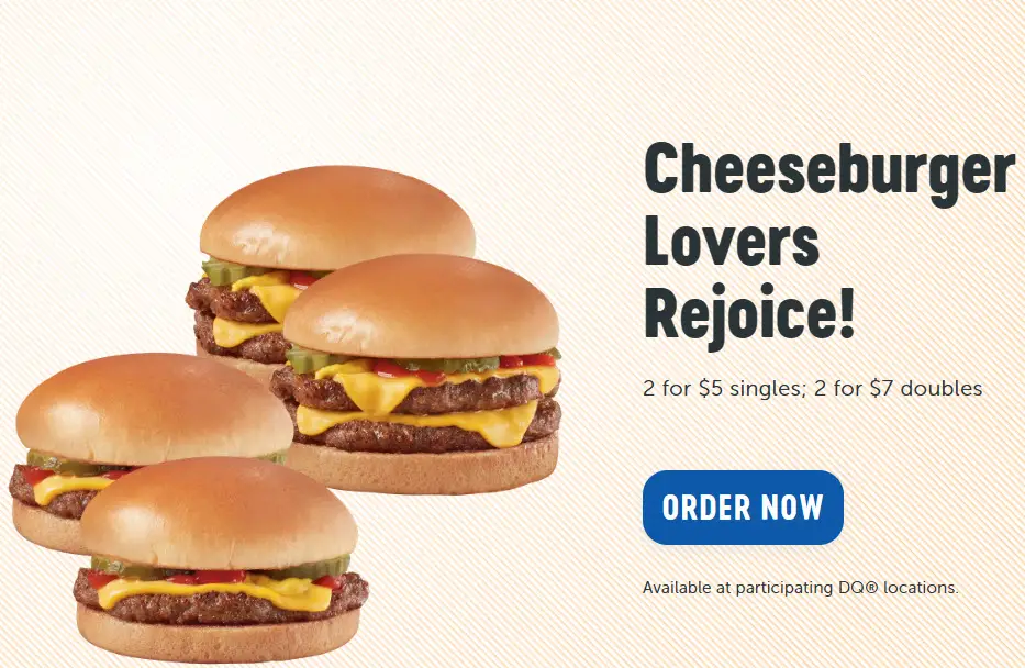 Dairy Queen 2 For $7 Double Cheeseburgers