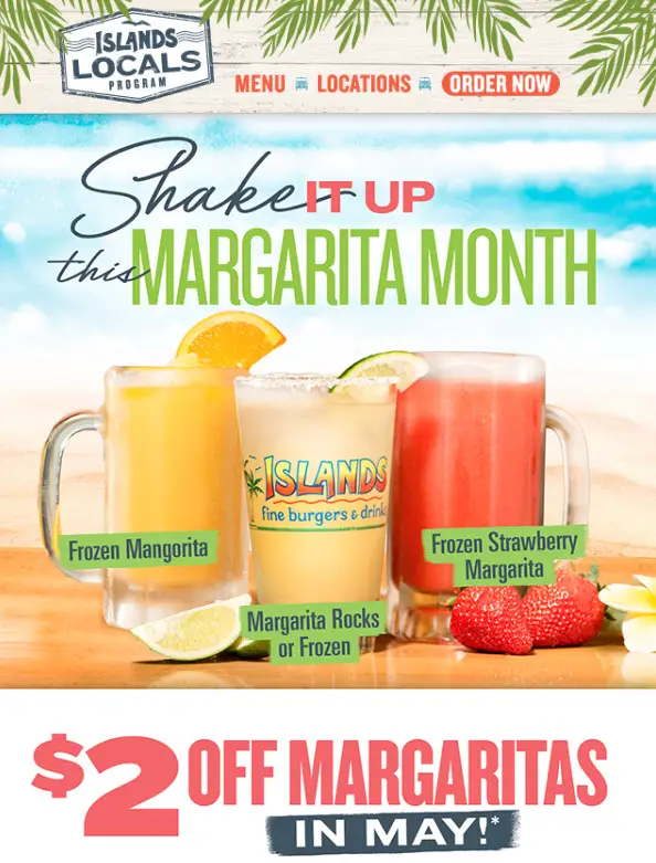 Islands Restaurants $2 Off Margaritas