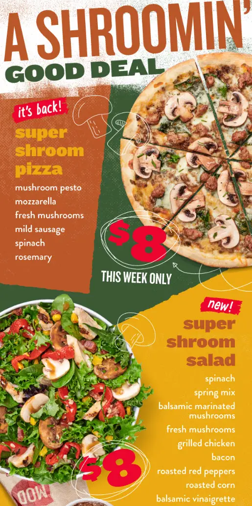MOD Pizza $8 Shroom Pizza