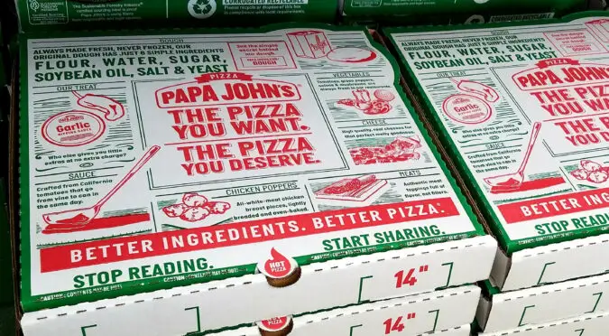 Photo of Papa John's pizza boxes