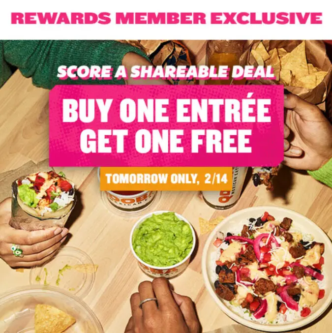 Qdoba BOGO Entrees Promo Code