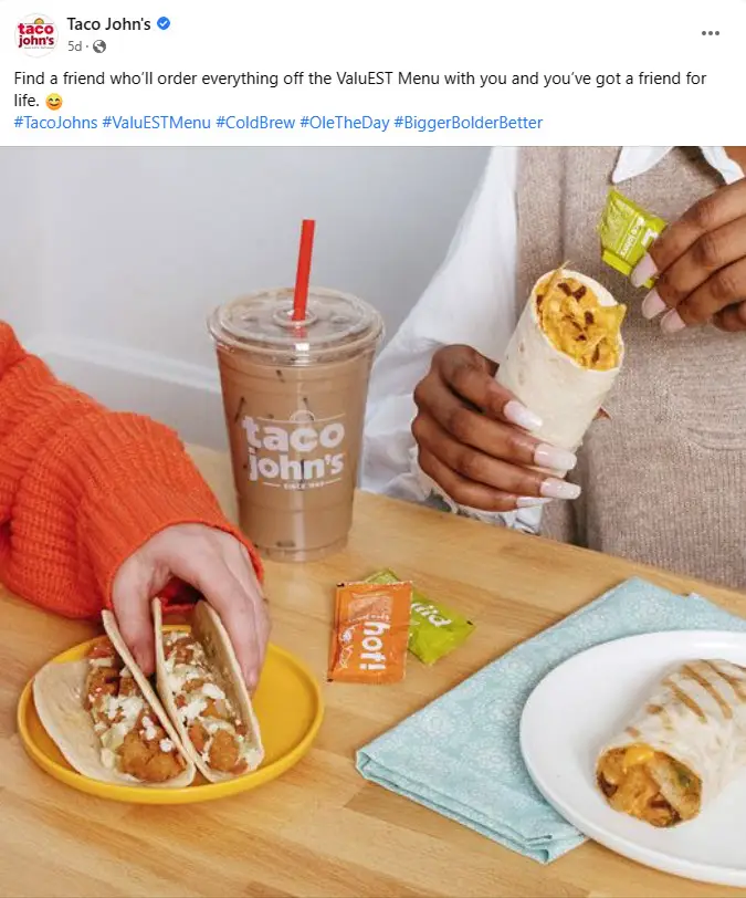 Taco John's VALUest Menu