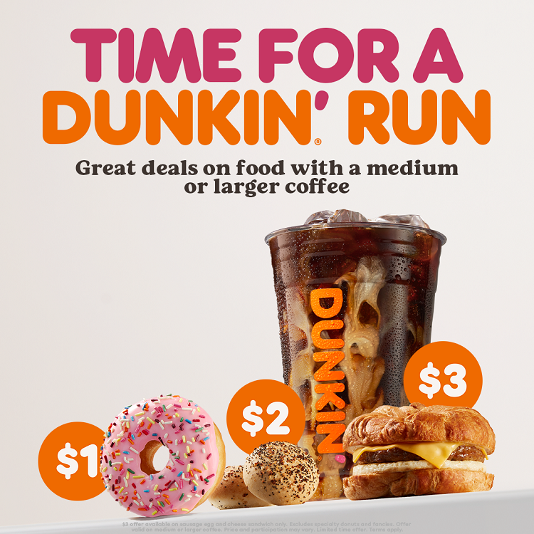 Dunkin' Run Specials And Spring Menu