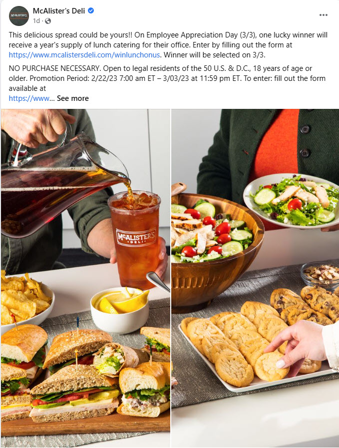 McAlister's Catering Deal