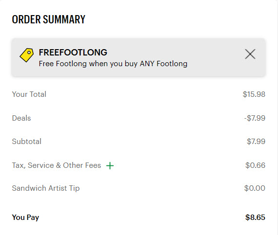 Subway BOGO Footlong Subs Promo Code