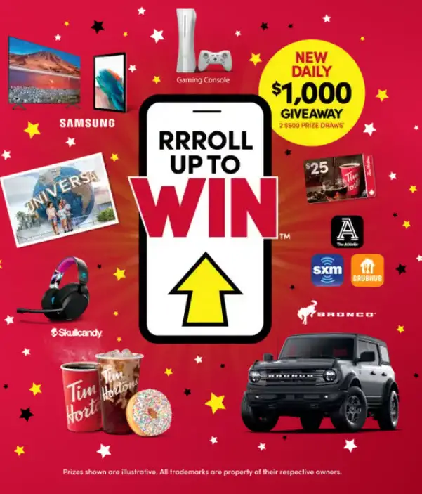 Tim Hortons Roll Up To Win Prizes