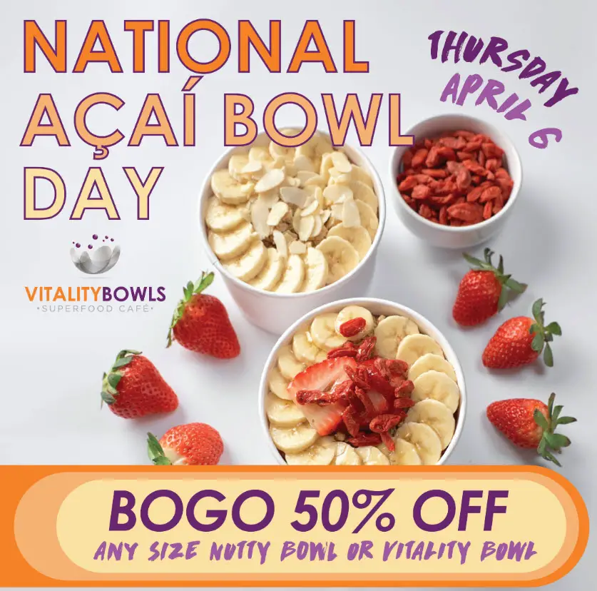 Vitality Bowls BOGO 50% Off